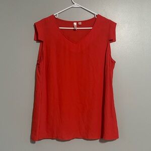Tacera Women’s size 2X Red Sleeveless Women's red flowy Top 653B5